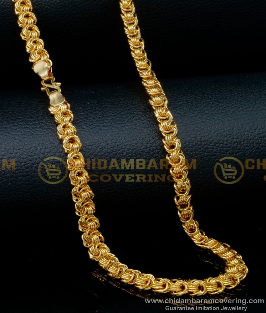 heavy thick chain, men's chain online, new model boy chain, one gram gold chain, chain for men, gold plated chain for men, 