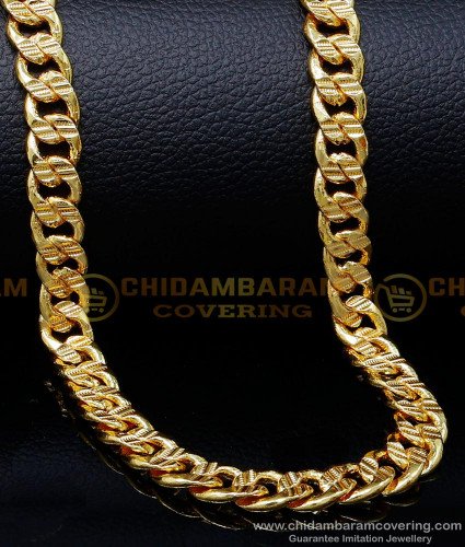 SHN140 - Gold Plated Daily Use Short Gold Chain Design for Men