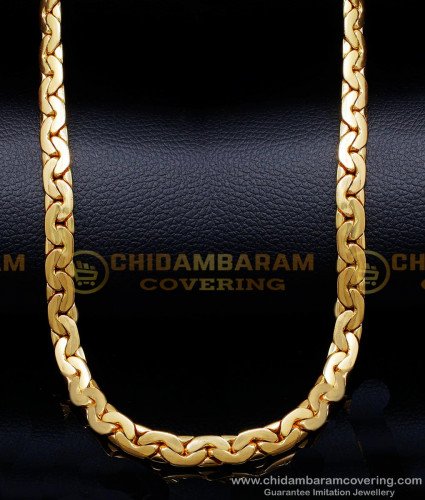 SHN144 - Daily Use Gold Plated Short Neck Chain Design for Men