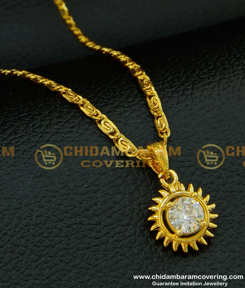 SCHN400 - Unique One Gram Gold Short Chain with Love Symbol Love Pendant  for Wife