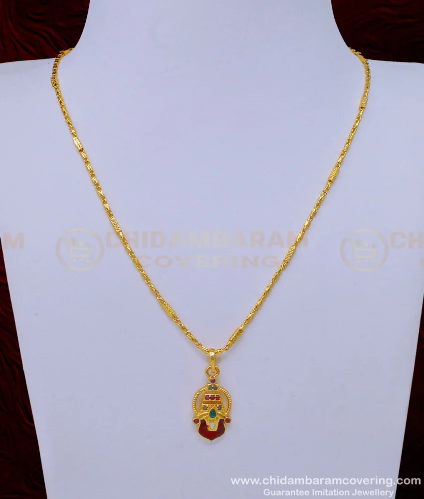SCHN400 - Unique One Gram Gold Short Chain with Love Symbol Love Pendant  for Wife