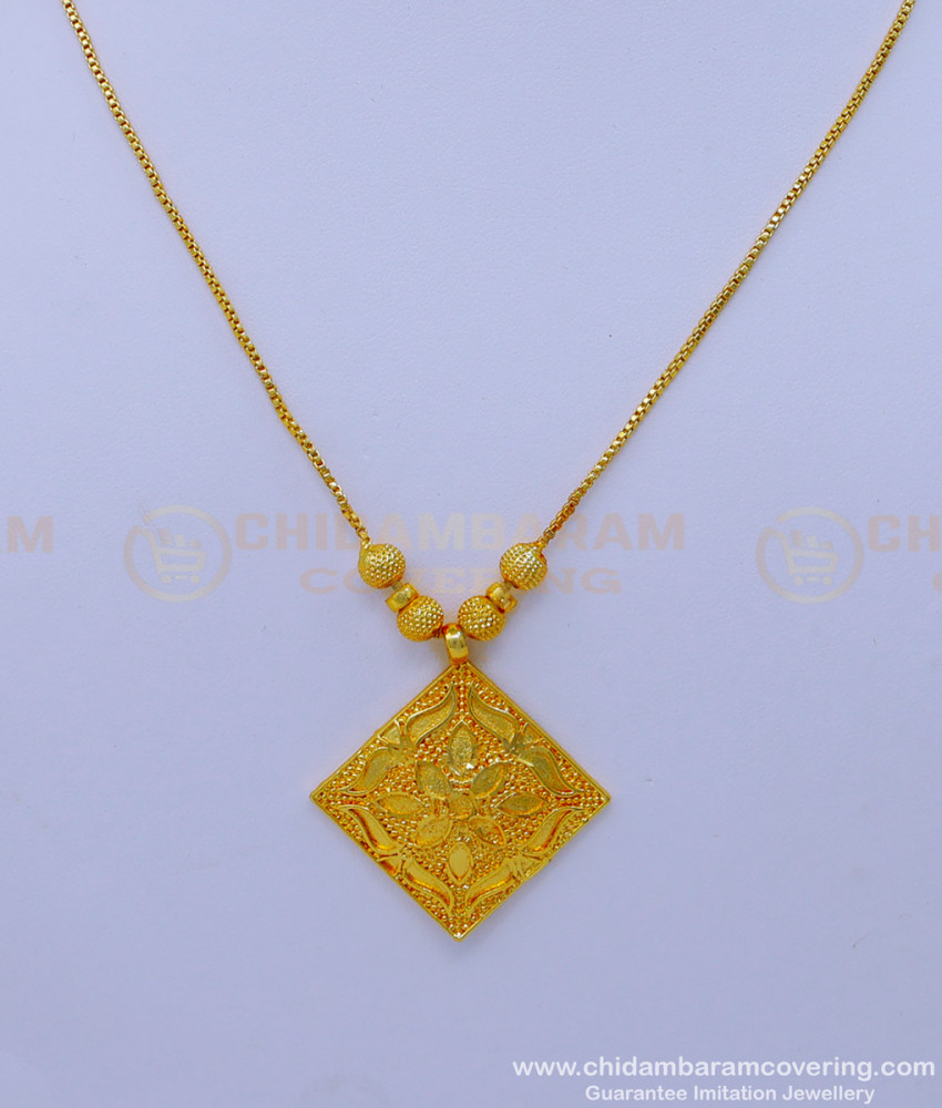 Short Chain with Pendant Designs, Short chain designs for Ladies, 1gm gold plated pendant set, gold plated chain with guarantee, gold plated chain for women