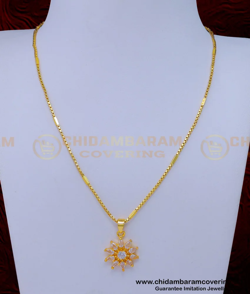 SCHN400 - Unique One Gram Gold Short Chain with Love Symbol Love Pendant  for Wife