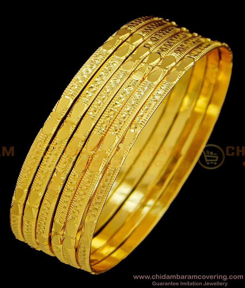 BNG371 - 2.6 Size One Gram Gold Daily Wear 6 Pcs Bangles Set Imitation Guarantee Bangle Online