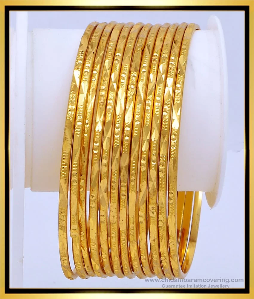 BNG487 2.8 Size Gold Bangles Design Thin Set Of 12 Bangles Set Buy Indian Artificial Bangles