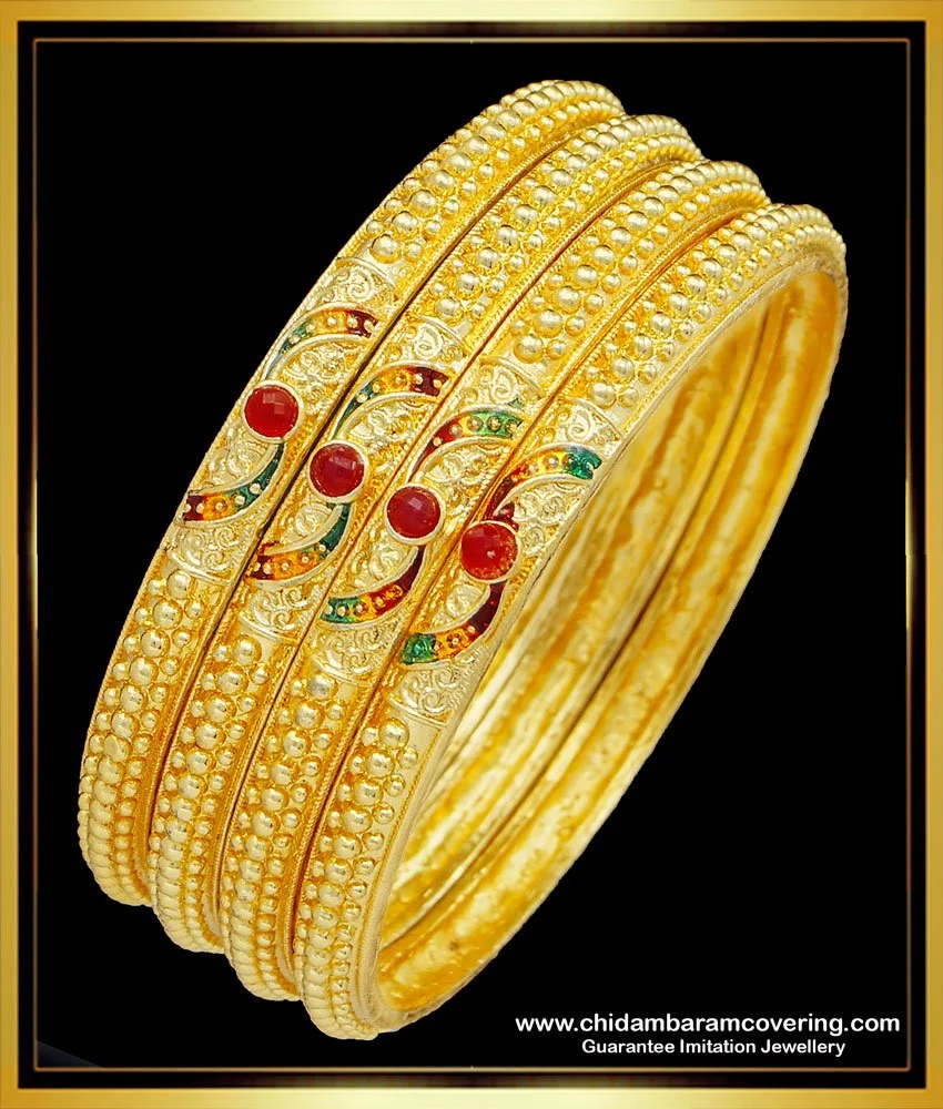 1 gram gold stone bangles