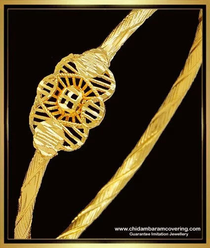 BNG544 - 2.10 Size Latest Gold Bangles Design Gold Plated Daily Use Simple Single Kappu Bangle  