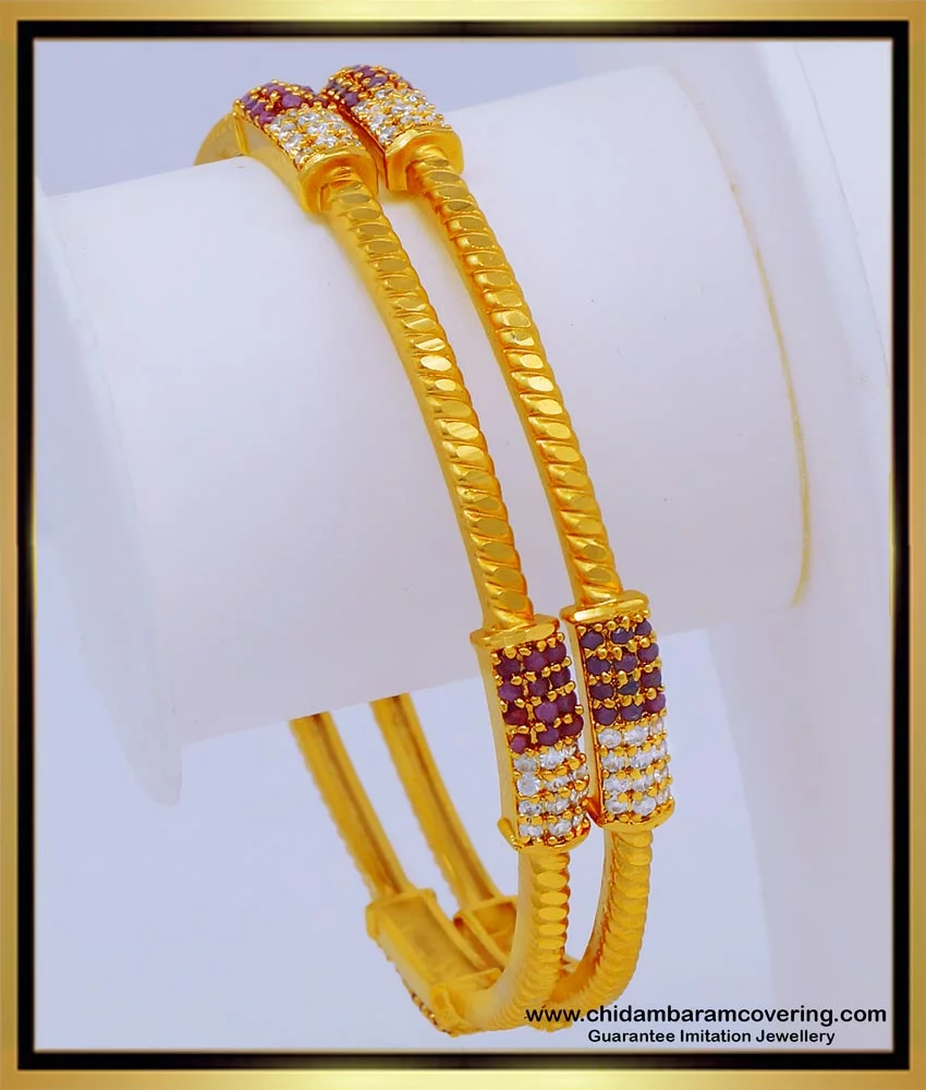 one gram gold stone bangles