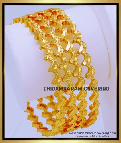 Machine cut gold store bangles design