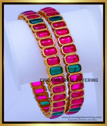 BNG839 -2.8 New Antique Jewellery Artificial Ruby Stone Bangles