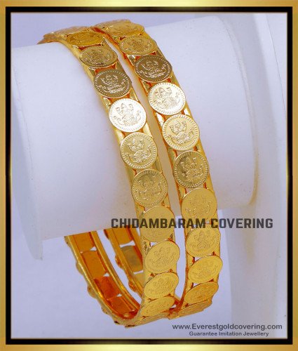 BNG861 - 2.6 Gold Plated Daily Use Lakshmi Kasu Bangle Designs