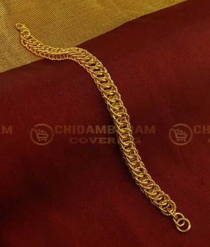 One gram Gold Plated Fancy Hand Bracelet For Men