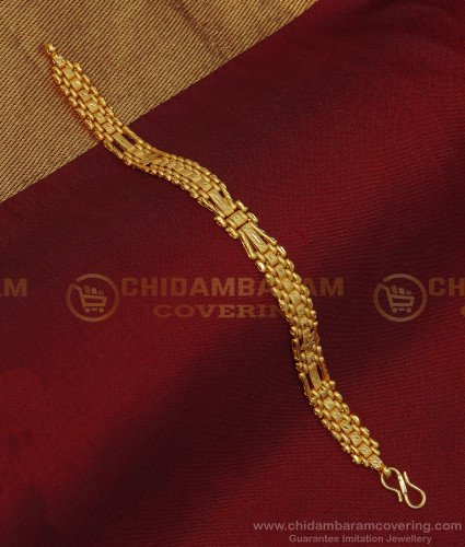 BCT214 - Real Gold Design Forming Gold Bracelet Design Men Wedding Jewellery Collection Online
