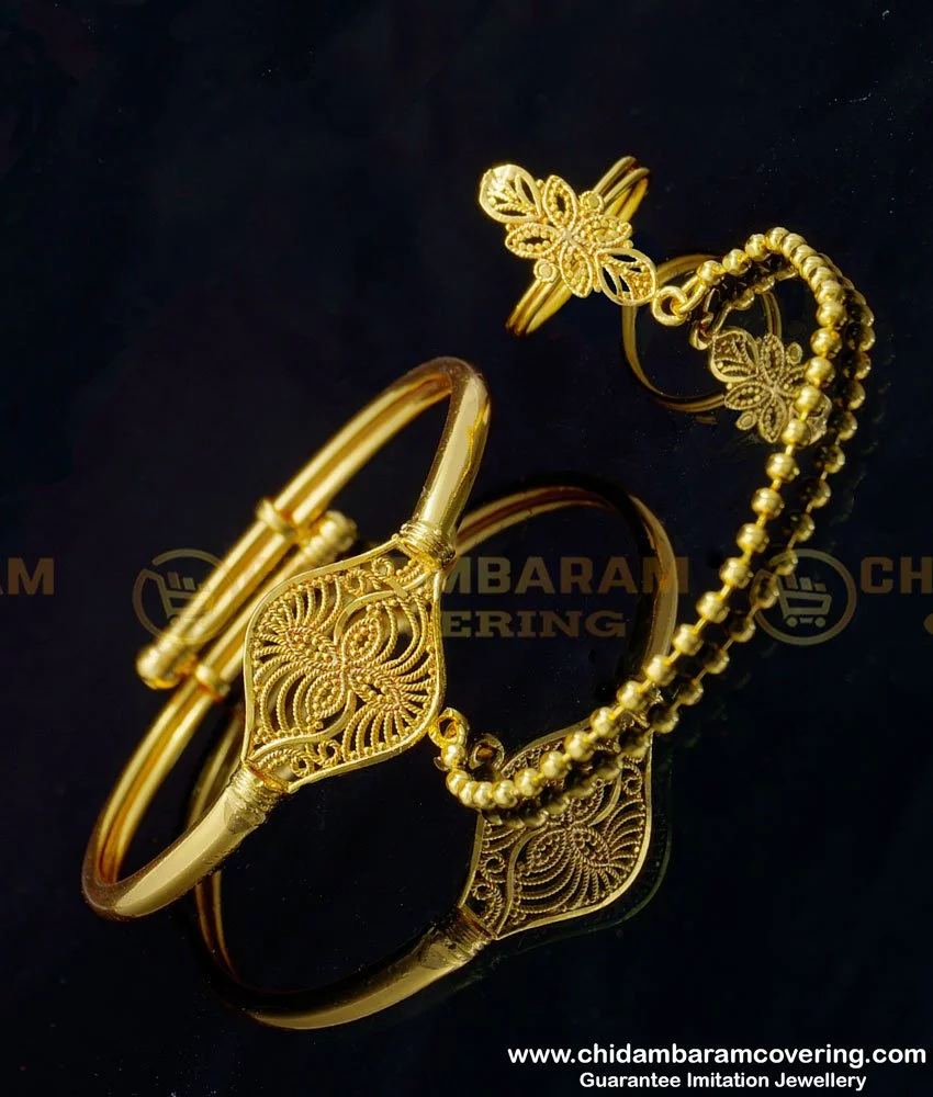 American Diamond Ruby Stone Bracelet Finger Ring Bangle Slave Chain  Jewellery