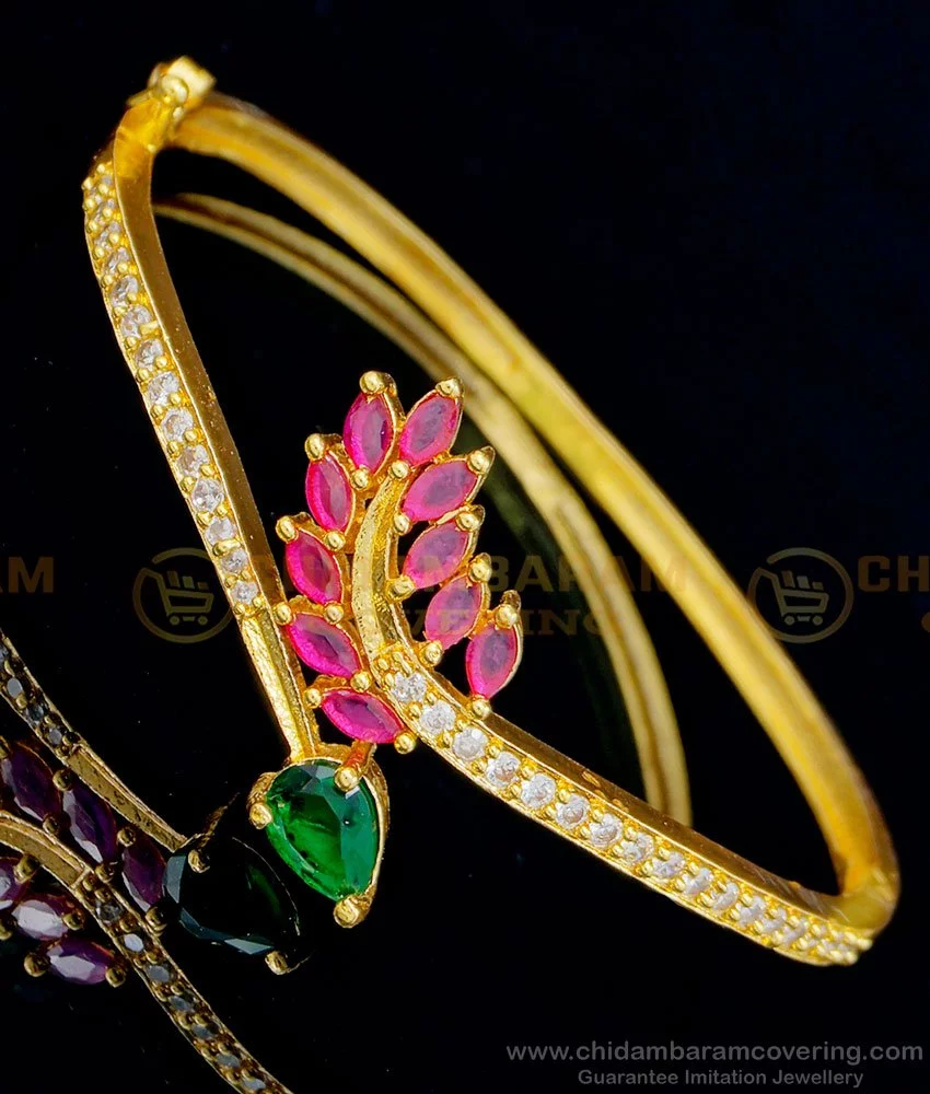 22k Yellow Gold Flower Design 22.5mm Wide Kada Screw Bangle Bracelet -  Jewels in Time