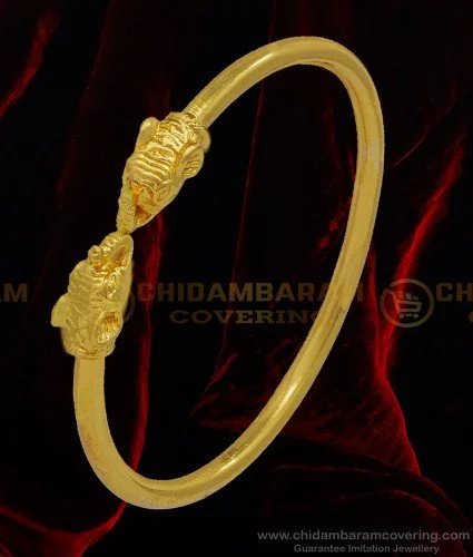 Buy Unique Solid Leaf Design Micro Gold Plated Stylish Gold Bracelet for  Girls