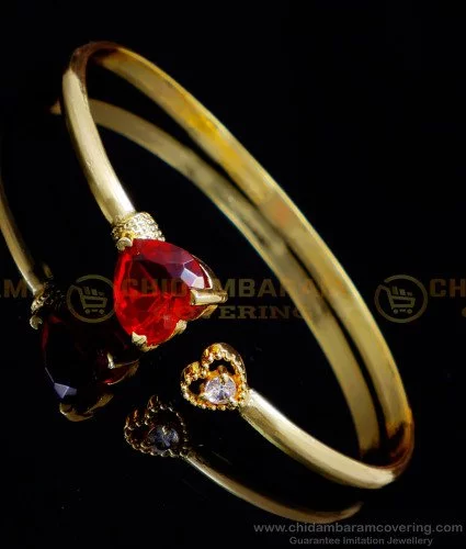 Buy Trendy One Gram Gold Ruby and Emerald Stone Bracelet Designs for Women