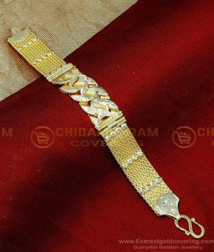 BCT545 - Stylish Modern Mens Gold Bracelet Designs for Wedding