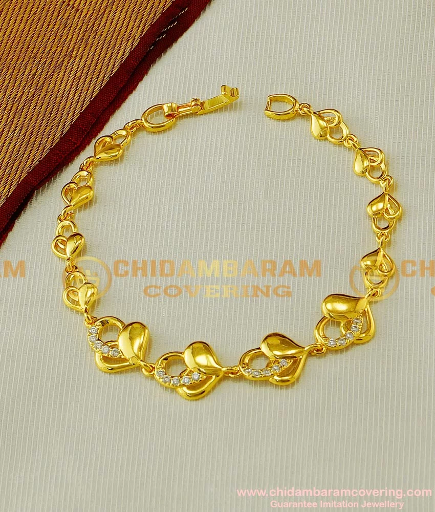 Stylish Gold Plated Leaf Design Ladies Bracelet online|Kollam supreme