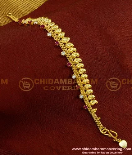 Premium Oxidised Finish 22KT Gold Party Wear Bracelet