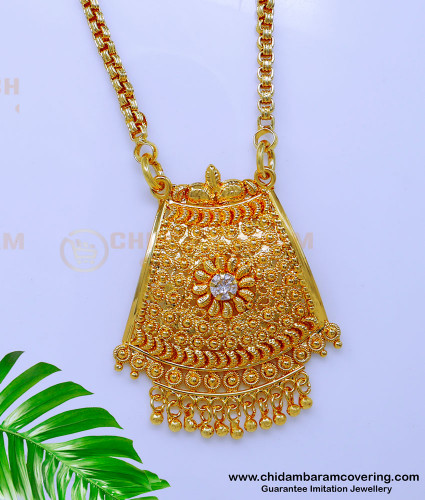 DCHN272 - Wedding White Stone South Indian Dollar Chain Designs