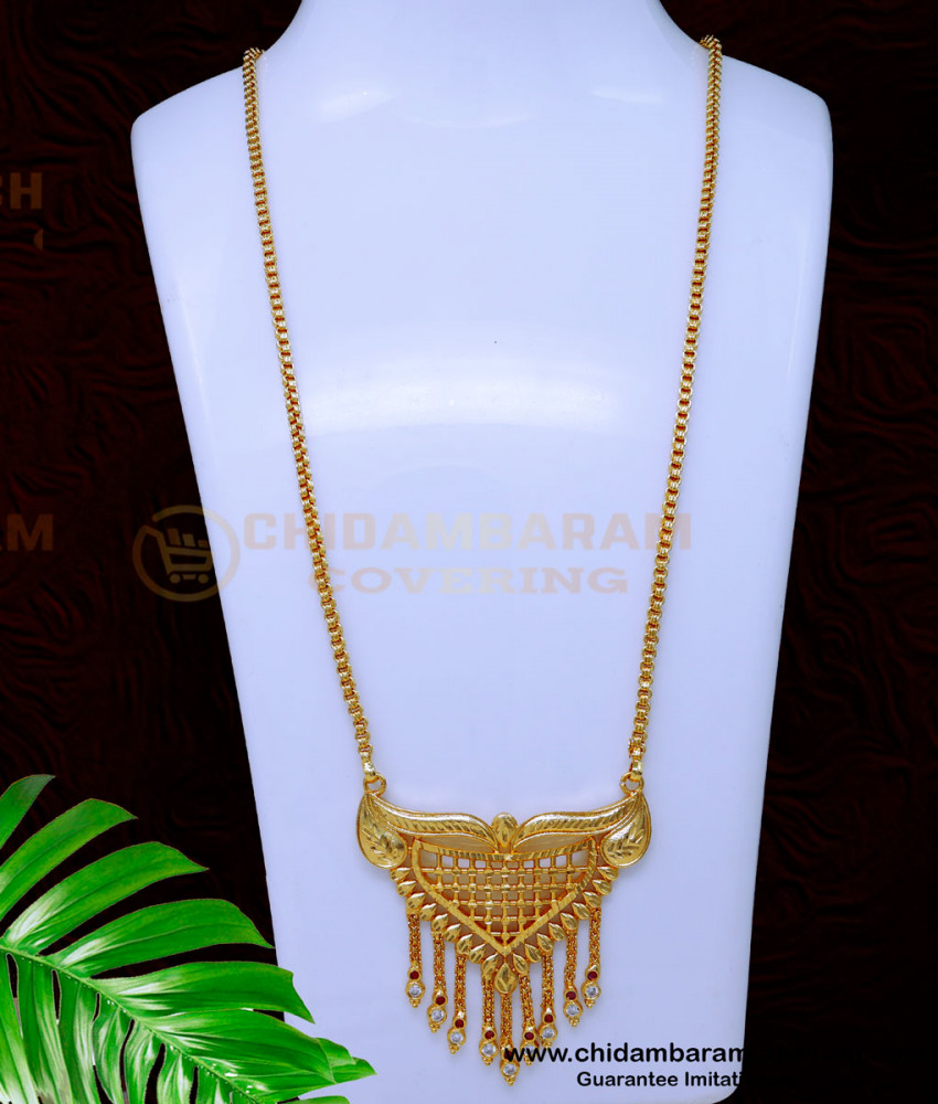 dollar chain design, dollar chain designs in gold, dollar chain models in gold, south indian dollar chain designs, long dollar chain gold, long chain designs, dollar chain model, pendant chain design, Dollar Chain New Model, peacock model dollar, dollar