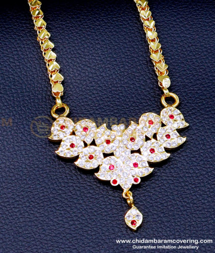 DLR290 - Impon Gold Plated South Indian Dollar Chain Designs