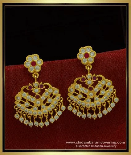 Traditional Kemp Stud Earrings - South India Jewels | Gold earrings indian, Gold  earrings studs, Gold earrings designs