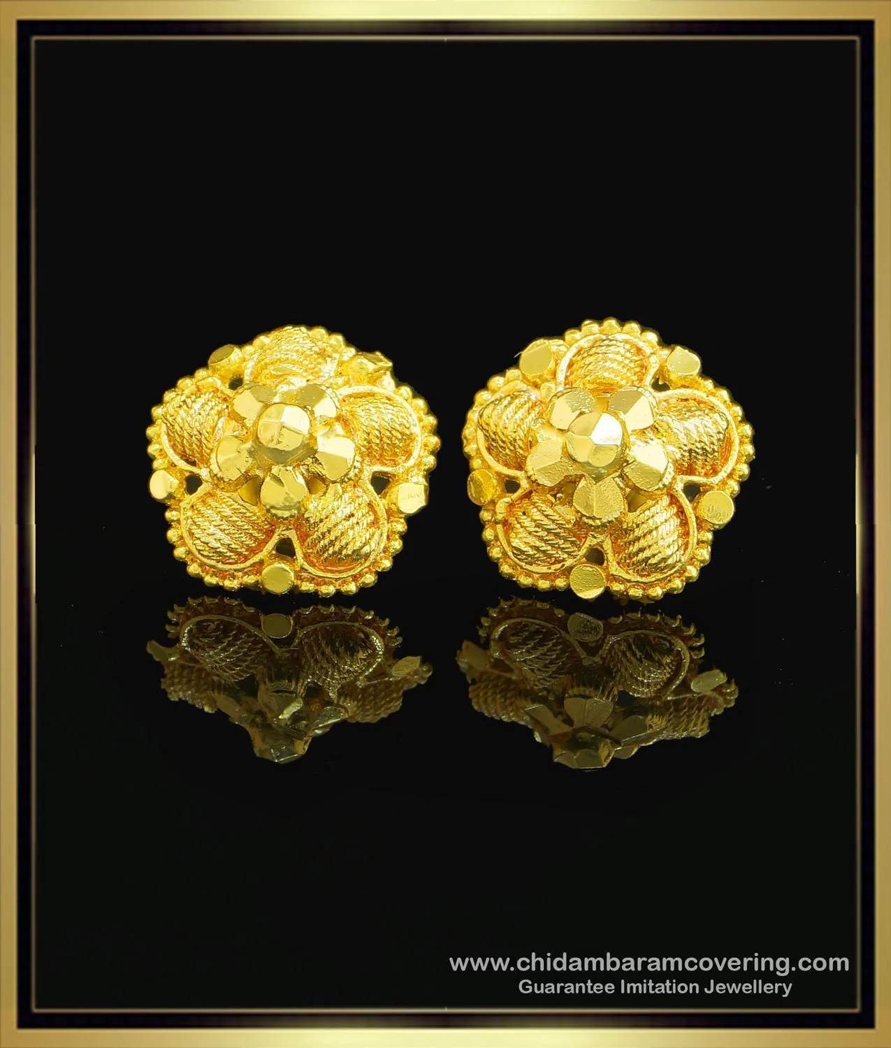 Kerala Style Gold Platted Lakshmi Earrings M1422 – Urshi Collections