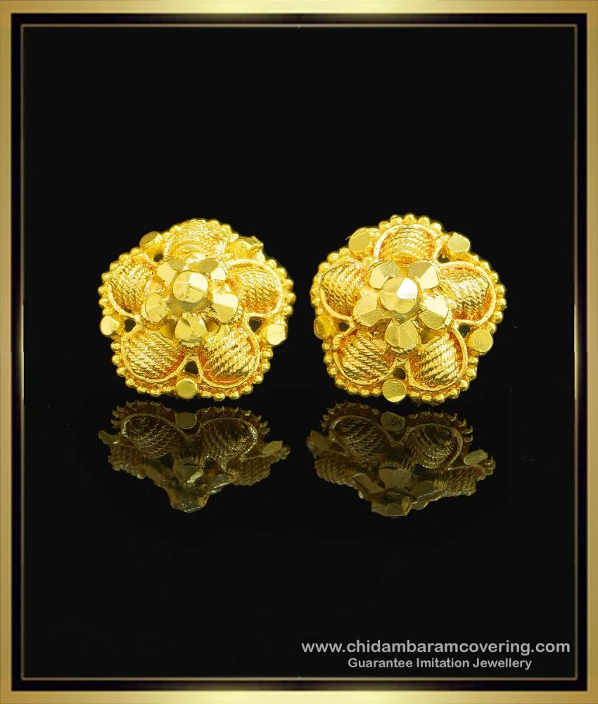 Buy Latest Flower Model Kerala Earring Daily Wear 1 Gram Gold Earrings