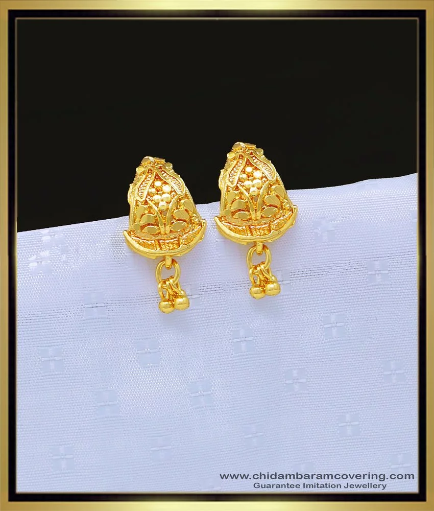 Beautiful Gold Jhumka Earrings Design Double Layer New Trends J25407