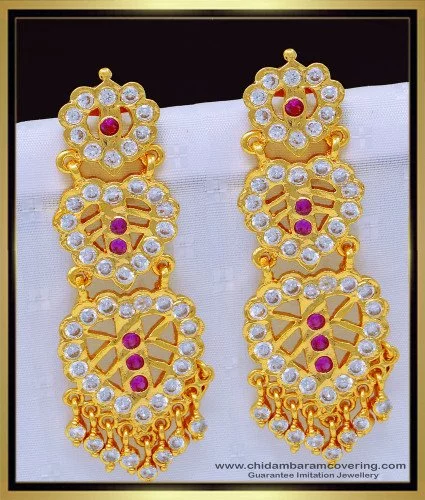 Side earrings gold on sale design