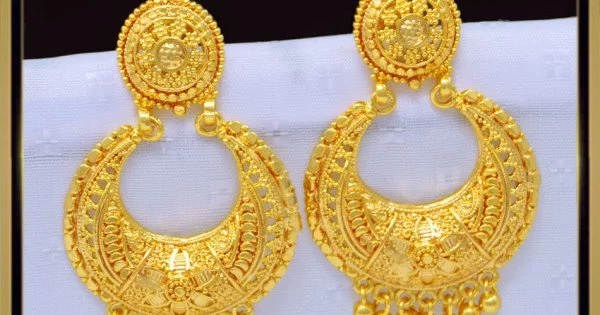 Fancy Chandbali,Chandliers Yellow Gold Earrings at Rs 46000/pair in  Hyderabad