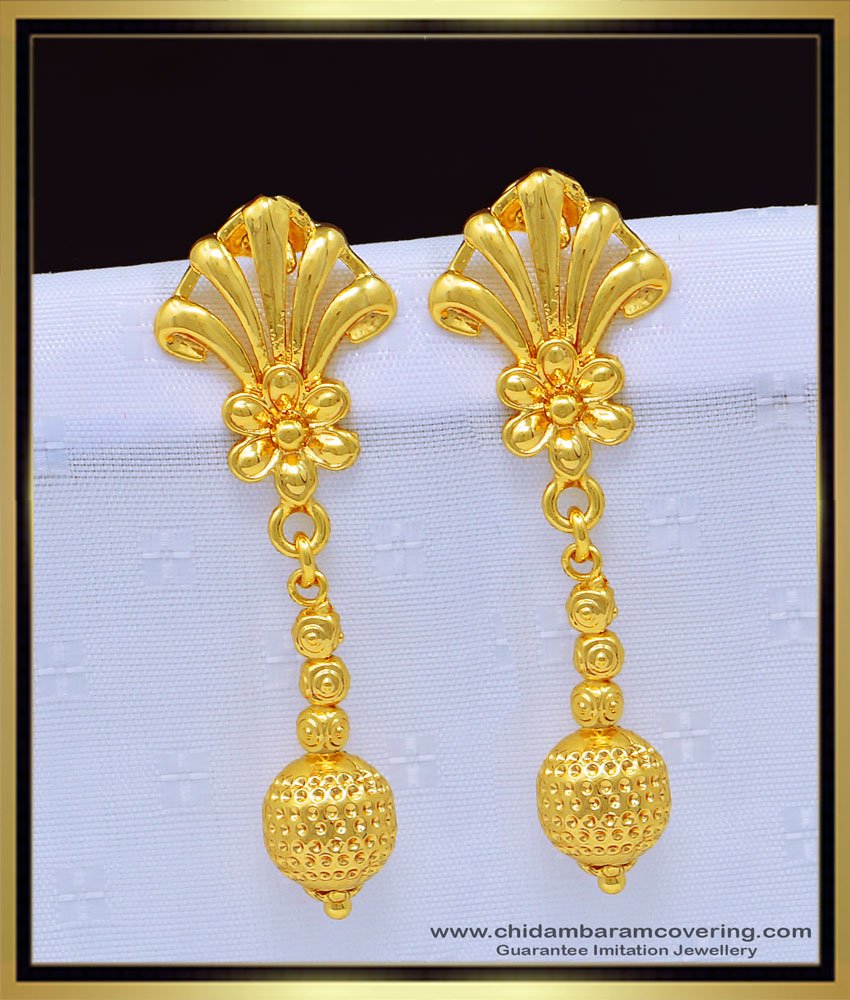 light weight gold earring with weight, earring with price, kammal design, thodu, thongal thodu, one gram gold jewellery, gold plated jewellery, 