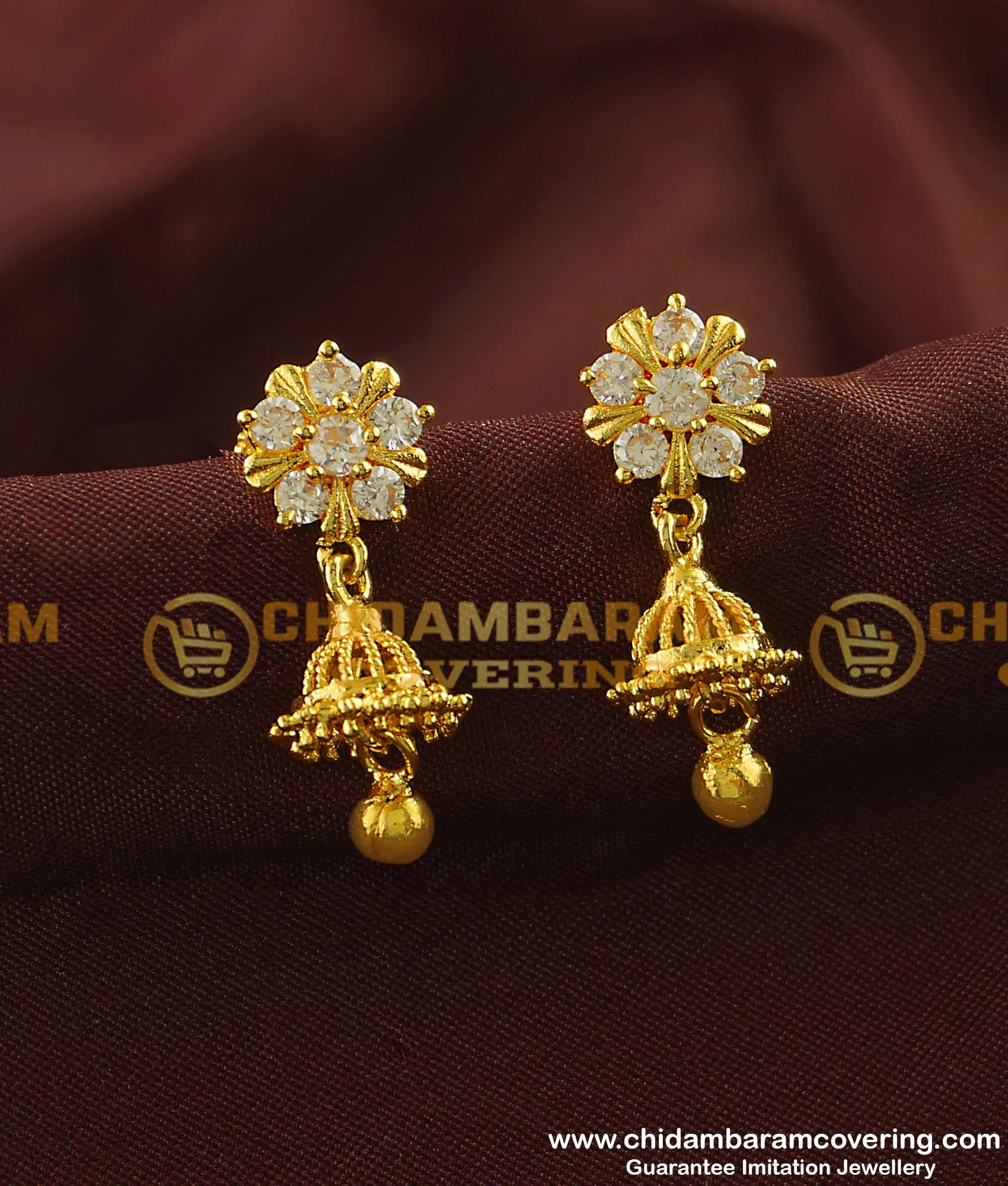 Small gold jhumka store designs with price