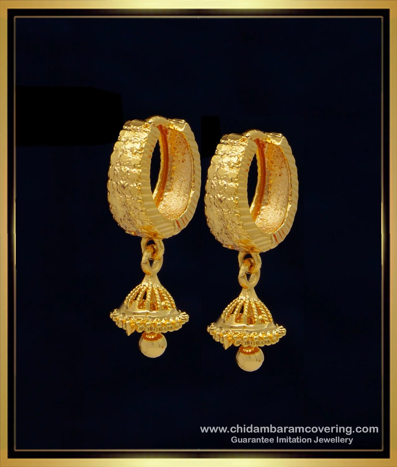 One Gram Gold Uncut Chand Bali Earrings #33777 | Buy One Gram Gold Earrings  Online