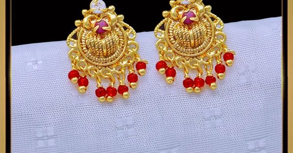 Broad Heavy Navratna Stones Jhumkas Online Antique Gold J25387