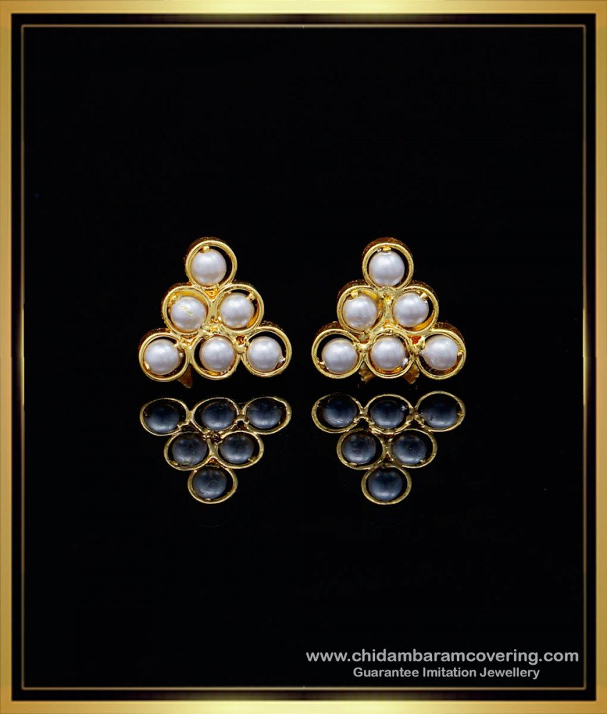 one gram gold jewellery, 1 gram gold jewelry, gold plated jewellery, stud earrings, earrings gold, guaranteed earrings, chidambaram covering.com,  