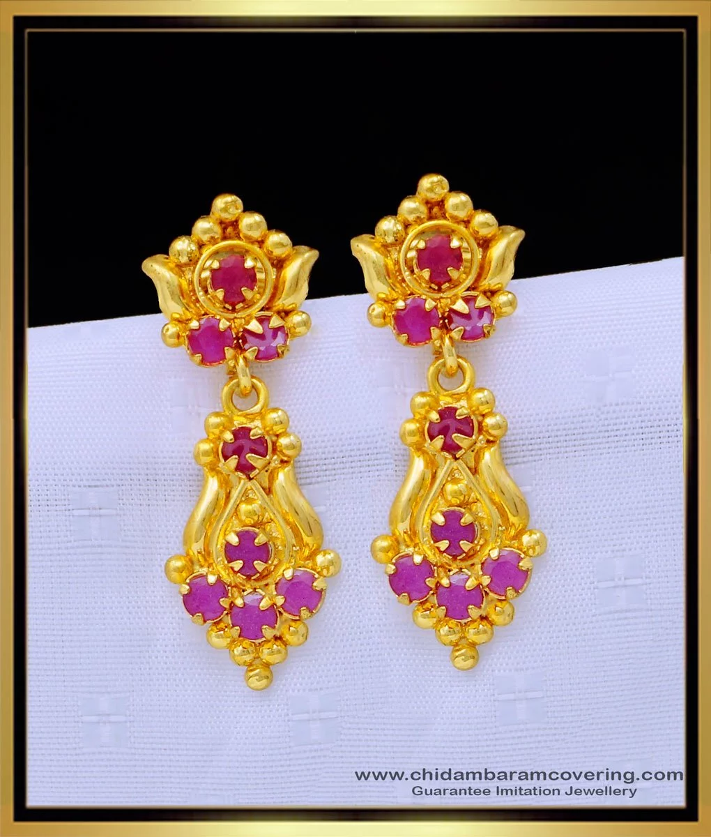 Sparkling Gold Plated Earrings – Rajesh Jewels