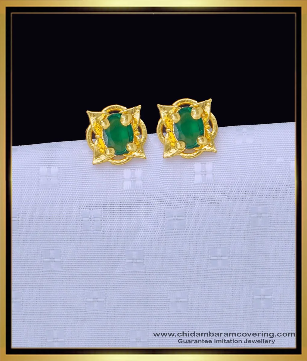Shop Rubans Voguish 18k Gold Toned Emerald Green Zircons Studded Pear  Shaped Drop Earring Online at Rubans