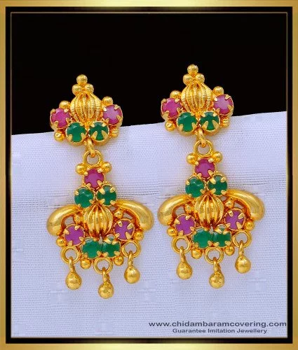 Buy Gold Plated Z Charm Beaded Earring - Accessorize India