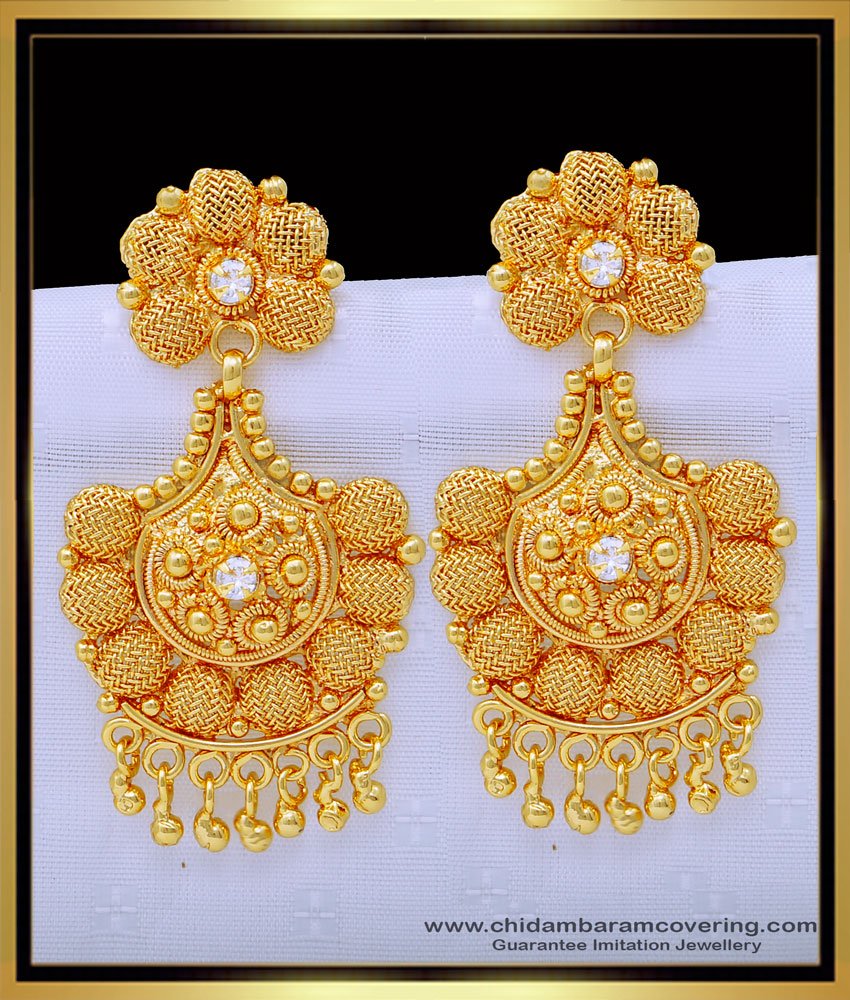 light weight gold earring with weight, earring with price, kammal design, thodu, thongal thodu, one gram gold jewellery, gold plated jewellery, 