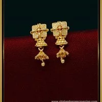 ERG140  daily wear simple Earring easy wear dangler earrings for school  girls  Buy Original Chidambaram Covering product at Wholesale Price  Online shopping for guarantee South Indian Gold Plated Jewellery