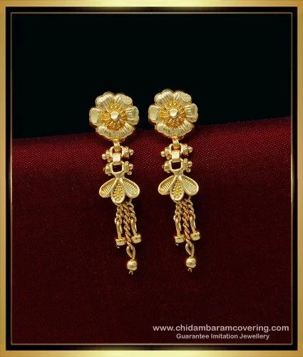 DREAMJWELL - Beautiful Gold Tone Green Kerala Style Earrings Dj33979 –  dreamjwell