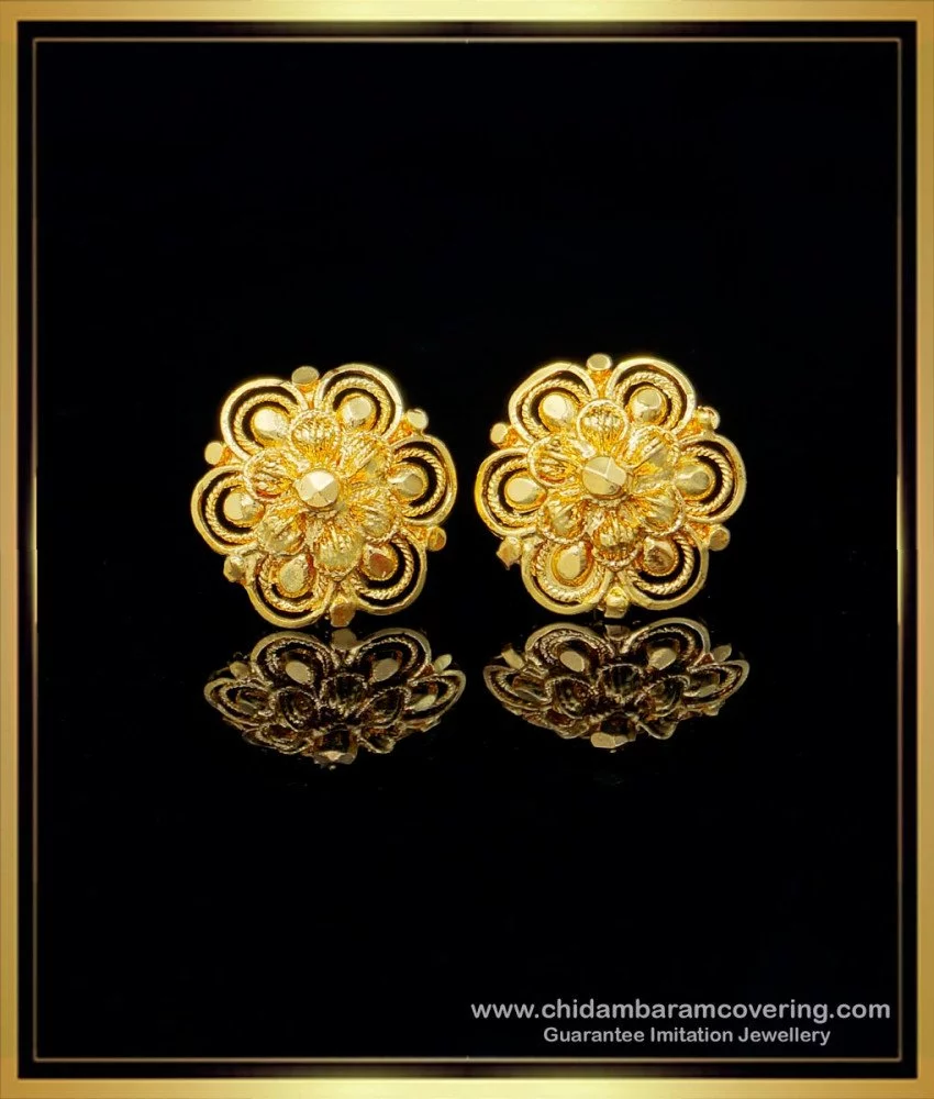 Stylish Leaf Design One Gram Gold Jhumki Earrings Collections ER3695