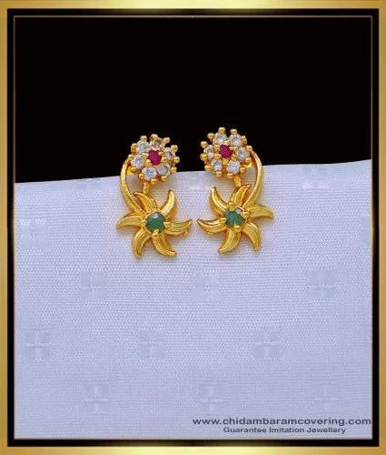 Buy Pansy Floral CZ Blossom Drop Earrings | Tarinika - Tarinika India