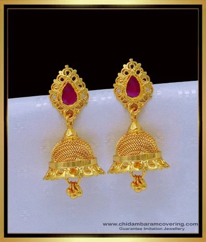 Lumibella Fashion Golden South Indian Bridal Jhumki Earrings at Rs  1555/pair in Chennai