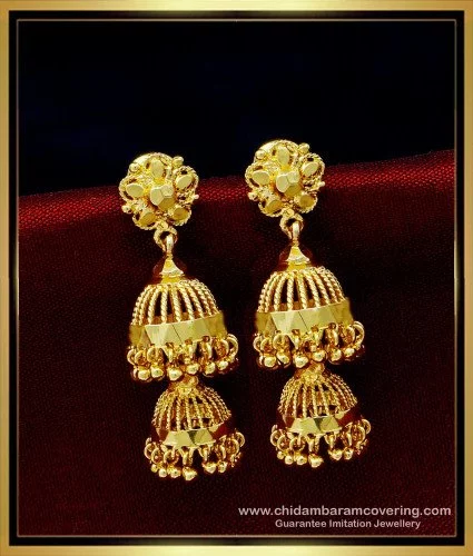 One gram gold on sale jhumka earrings with price