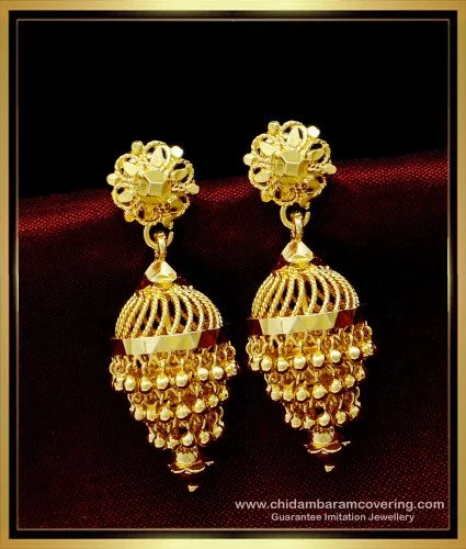 Three Layer Small Jhumkas Ear Chain – zahana