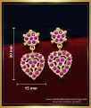 gold covering thodu, imitation five metal jewellery, five metal earring, impon kammal, impon thodu, impon earrings, ruby stone earrings, pink stone earrings, 